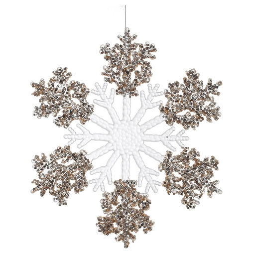 Изделие декоративное подвесное "Снежинка", L27 W0,5 H27 см, 3в.
