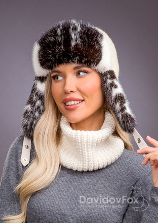 Ушанка норка трикотаж долматин