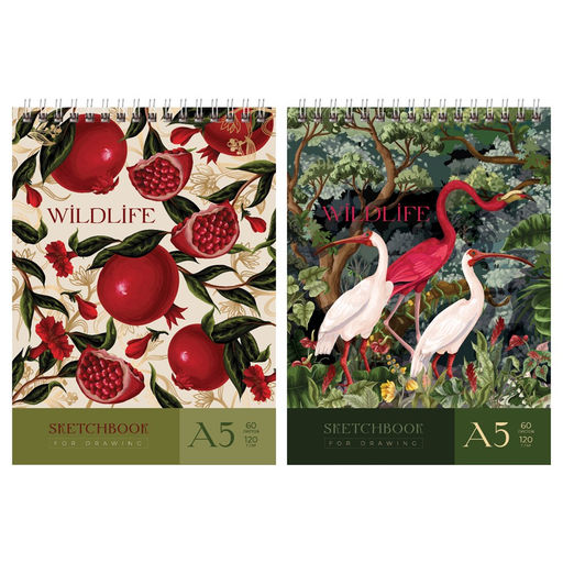 Скетчбук А5 60л. 120г/м, карт.обл. на спир. "Тропики" (СА560гр_57137, BG)