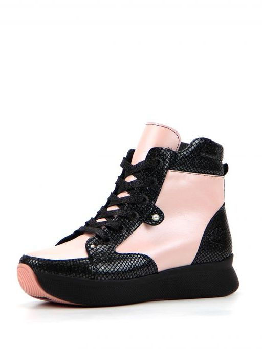 Ботинки EDART 313.omega bp.black.pink/шерсть