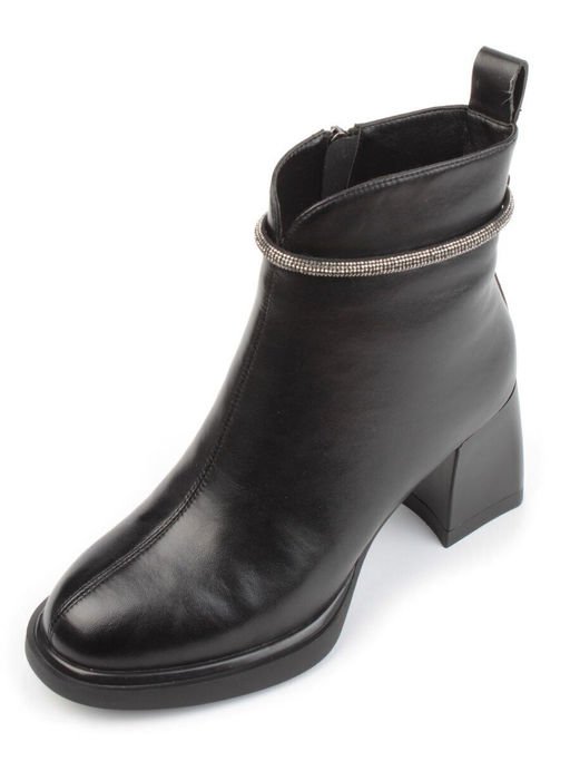 04-M3-840 BLACK Ботильоны зимние женские (натуральная кожа, натуральный мех)