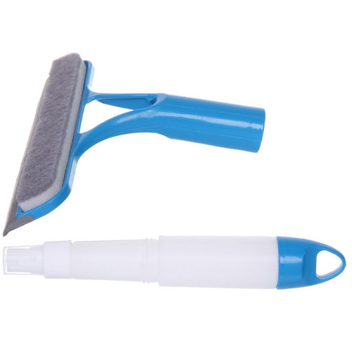 Водосгон для мытья стекол с пульверизатором и абразивной губкой