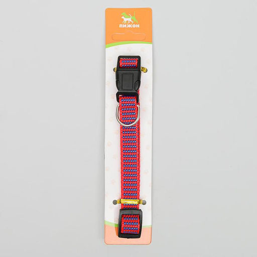 Ошейник рифленый, 40 х 1,5 см, красно-синий - Пижон фото 3