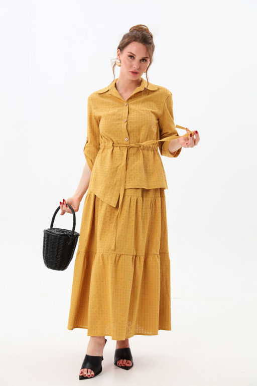 Юбка NIKVA н559-8 горчица  фото 2