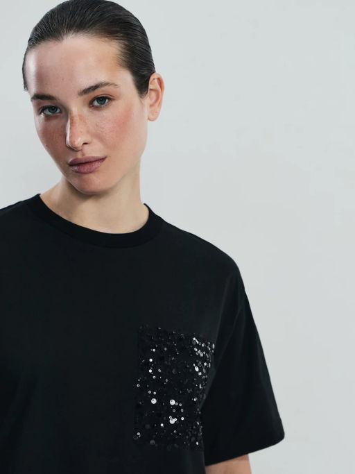 Футболка из хлопка с декоративным карманом / Zarina