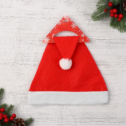 Цена за 4 шт. Колпак новогодний Красный в крапинку 28х38 см, красный - Зимнее волшебство фото 2