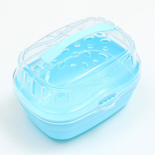 Переноска для грызунов Пижон, 23 х 16 х 15 см, синяя  фото 4