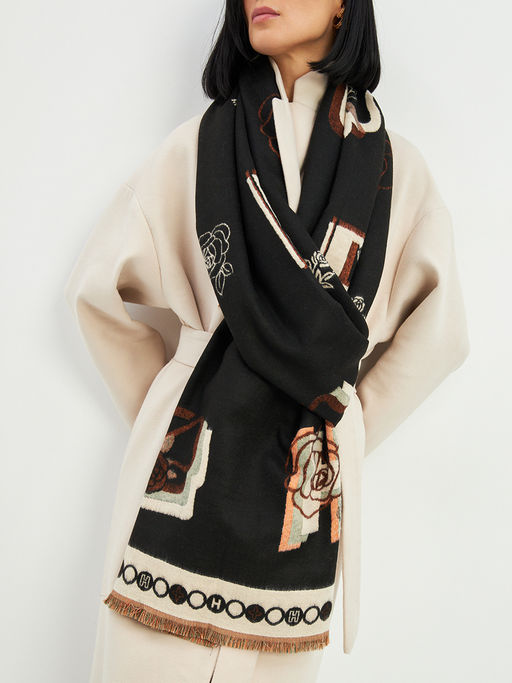 в составе ШЕРСТЬ и КАШЕМИР Большой, мягкий, теплый двусторонний палантин - Tantino фото 17