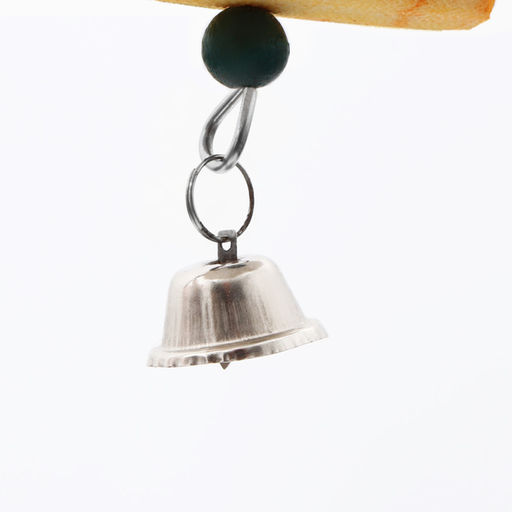 Игрушка для птиц с панцирем каракатицы и бусами, 18 х 6 см, жёлтая - Пижон фото 2