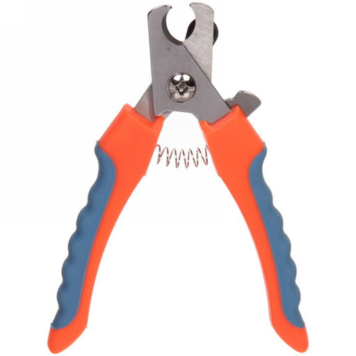 Цена за 2 шт. Когтерез для животных "ЗООУЛЬТРА", пружинный механизм, ручки прорезиненные - волна, цвет оранжевый / бирюзовый, 16см