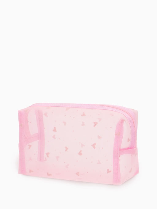 Косметичка дор Сердца, сетка 18*7,5*10, отд на молнии, розовый