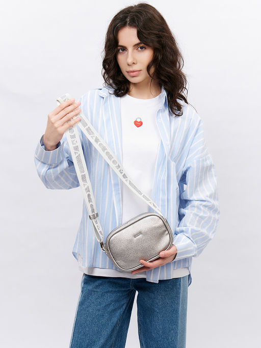 LACCOMA сумка Доминика-серебристый эко кожа хлопок