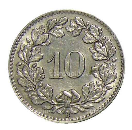 Монета 10 раппенов 1924 года Швейцария