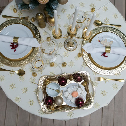 Скатерть новогодняя Этель Christmas time d=150см +/-3см с ГМВО, 100%хл, саржа 190 гр/м2  фото 7