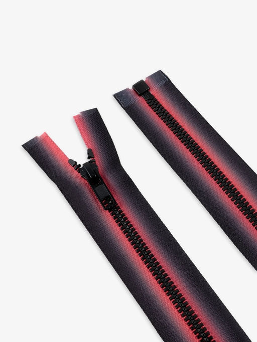 Цена за 10 шт. Молния «Трактор», №5, разъёмная, замок автомат, 70 см, красная, чёрная