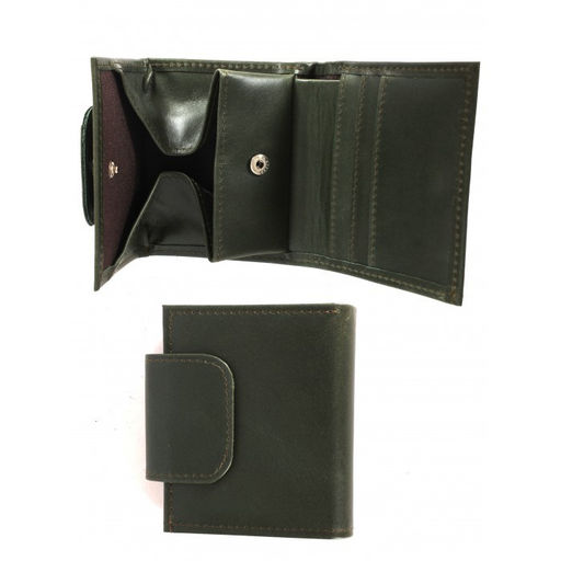 Портмоне женское Croco-ПР-906 натуральная кожа 1 отд, 4 карм, зеленый тем пулл-ап (205) 264615