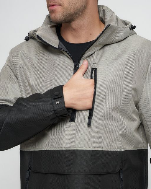 Куртка-анорак спортивная мужская бежевого цвета 3307B - Wonderrman фото 11