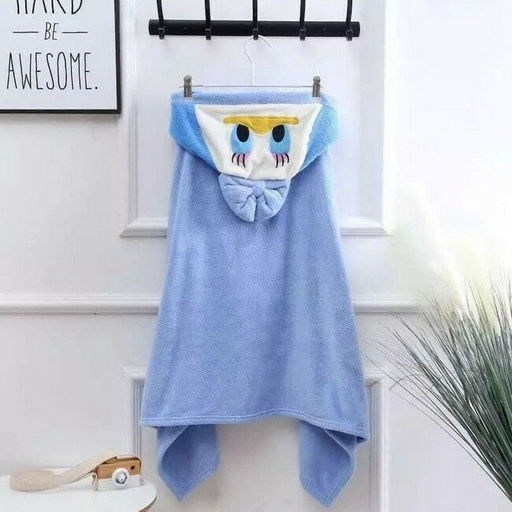 Детское полотенце с капюшоном Уточка -ГОЛУБОЙ 70*140 см.на кнопках - Лен поволжья фото 4