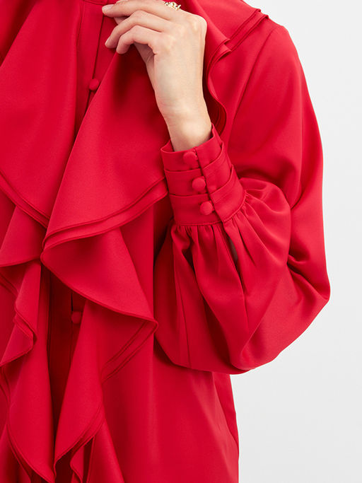 Блузка с отлетными рюшами OD-914-4 красный