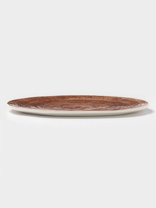 Блюдо для подачи Magistro Wood, 16×14×0.6 см, фарфор, коричневое