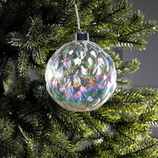 Ёлочная игрушка светодиодная Шар, d=12 см, 12 LED, от батареек ААх2, свечение тёплое белое - Luazon lighting фото 2