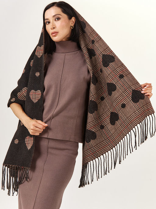 в составе ШЕРСТЬ  и КАШЕМИР Большой, мягкий, теплый  двусторонний палантин - Tantino фото 8