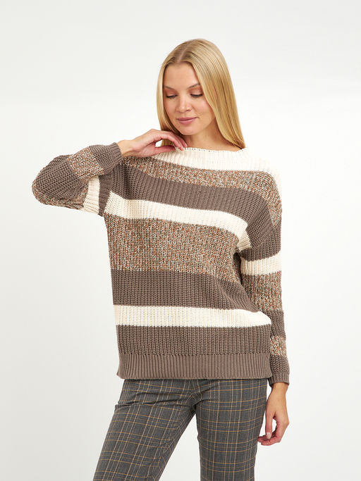 джемпер женский из хлопка в широкую полоску - Glenfield фото 4