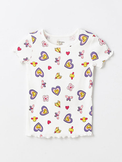 Bisiklet Yaka K?sa Kollu Bask?l? K?z Bebek Pijama Tak?m? - Waikiki фото 2