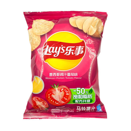 Чипсы со вкусом курицы по-мексикански в томатном соусе Lays, Китай, 70 г Акция
