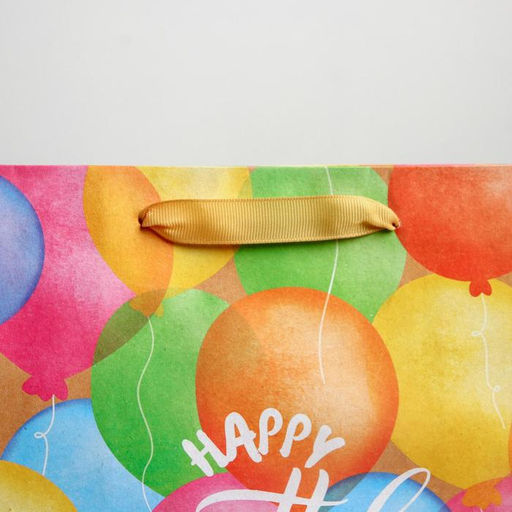 Пакет крафтовый вертикальный Happy birthday, ML 27 х 23 х 11.5 см - Дарите счастье фото 3