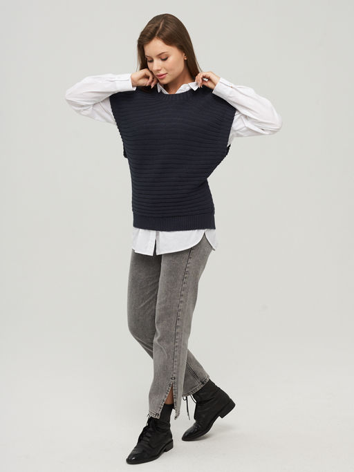 Жилет женский 222-1691. 893 т.джинс