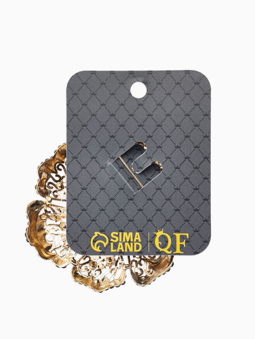 Брошь «Цветок» изумруд, стразы, цвет зелёный в золоте