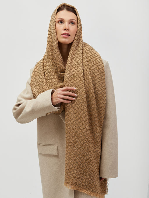 в составе шерсть Тонкий,мягкий двусторонний палантин из трикотажного полотна неплотной вязки - Tantino фото 3