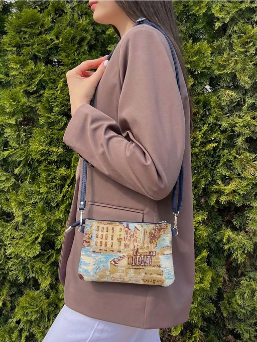 Миниатюрная женская сумка через плечо из гобелена - L-craft фото 10