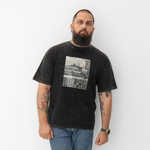 Футболка мужская MIST «Город» из вареного хлопка, черный, р-р L