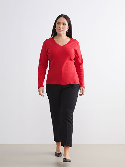 Y?ksek Bel Cigarette Pileli Kad?n Pantolon