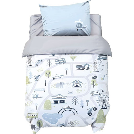Постельное бельё Крошка Я Карта города, 112х143 см, 60х120+20 см, 40х60 см, 100% хлопок