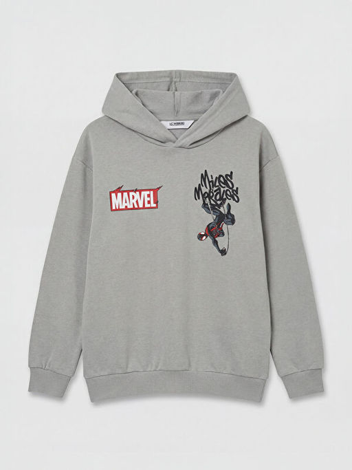 Kap??onlu Spider-Man Bask?l? Erkek ?ocuk Sweatshirt