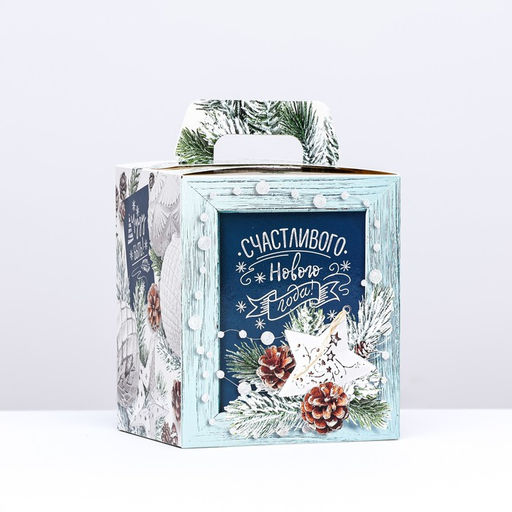 Цена за 5 шт. Подарочная коробка Счастливого Нового Года, 12,4 х 13,4 х 15,6 см - Simaland фото 6