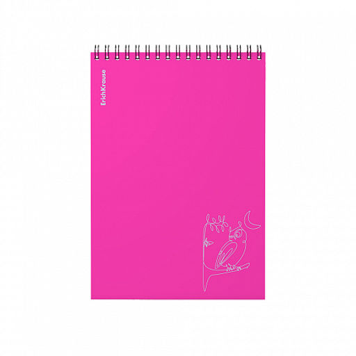 Цена за 4 шт. Блокнот с пластиковой обложкой на спирали ErichKrause Silhouette, розовый, A5, 80 листов, клетка
