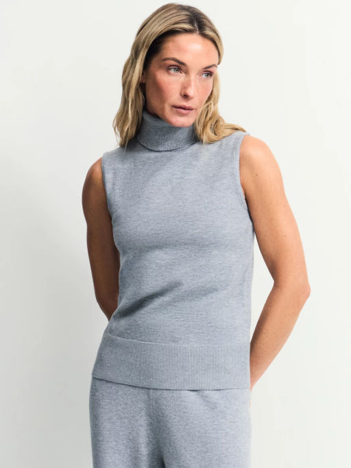 Топ без рукавов с воротником стойкой / Zarina  фото 3