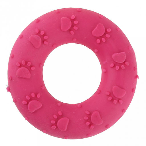 Игрушка для собаки Бублик лапа д7см, h2см, полипропилен, фактурная, цвета микс (темно-розовый, зеленый, синий), Пэт тойс (Pet toys) (Китай)  фото 2