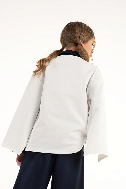 Молочный школьный лонгслив Mooriposh, модель 1605 фото 3