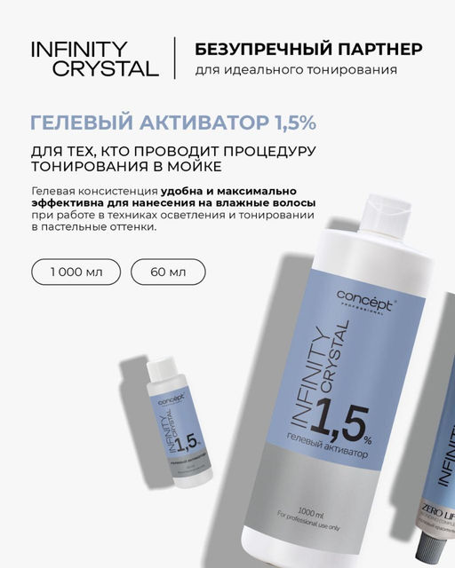 Гелевый активатор 1,5% Infinity Crystal, 1000 мл CONCEPT  фото 2