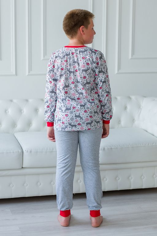 Пижама детская из джемпера и брюк из кулирки Олененок красный - Амадэль фото 7