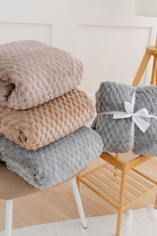 Плед покрывало Черепаха однотонный велсофт - Натали фото 2