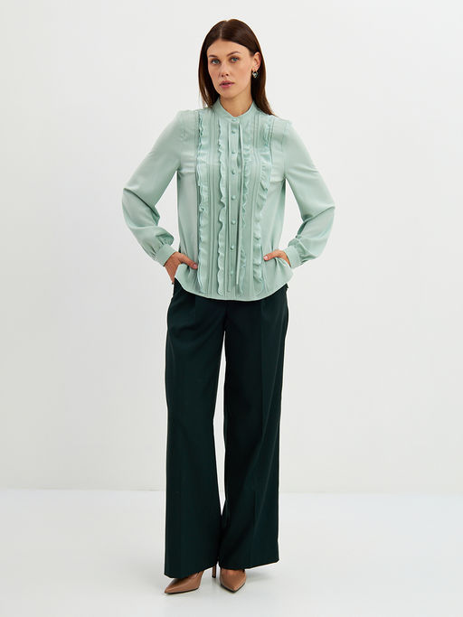 Блузка с рюшами OD-976-3 зеленый