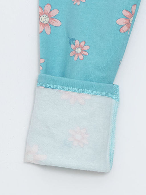 Beli Lastikli ?i?ekli K?z ?ocuk Tayt