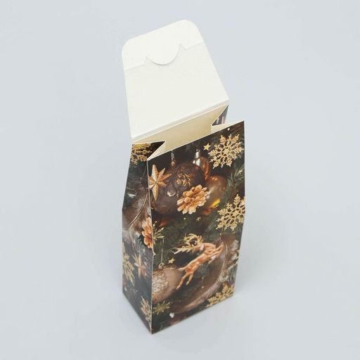 Цена за 5 шт. Коробка складная новогодняя Ёлочные игрушки, 6 х 14.5 х 3.5 см - Дарите счастье фото 5