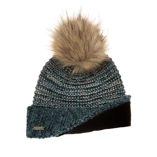 Шапка SEEBERGER арт. 18242-1 POMPOM BEANIE (синий / песочный)
